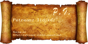 Petreasz Ildikó névjegykártya